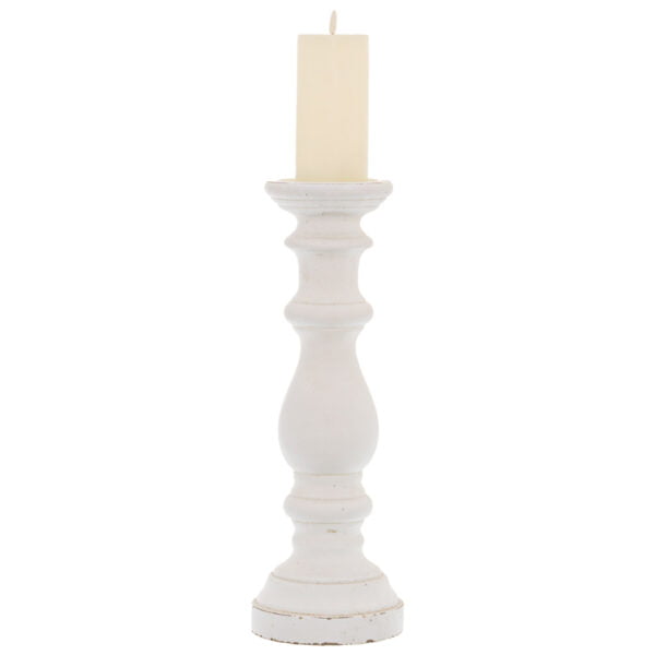 Matt White Large Ceramic Column Candle Holder - Image 2