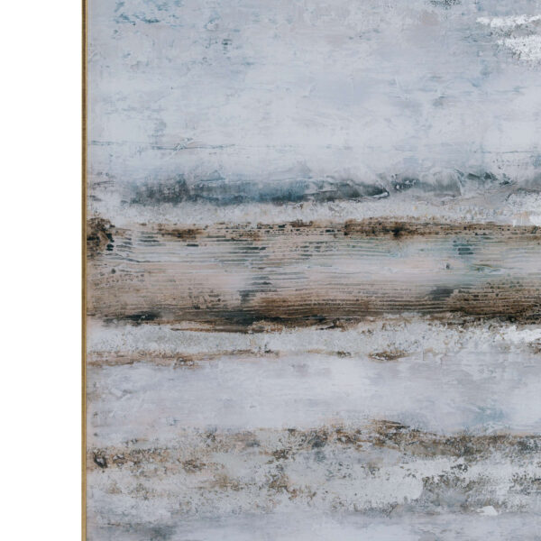 Large Abstract Grey Glass Image With Silver Frame - Image 2