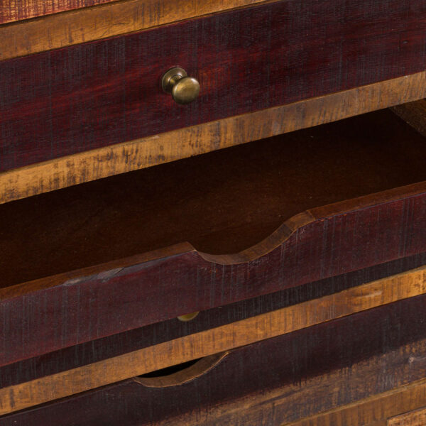 Multi Draw Reclaimed Industrial Chest With Brass Handle - Image 4