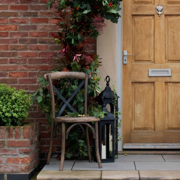 Oak Cross Back Dining Chair - Image 5