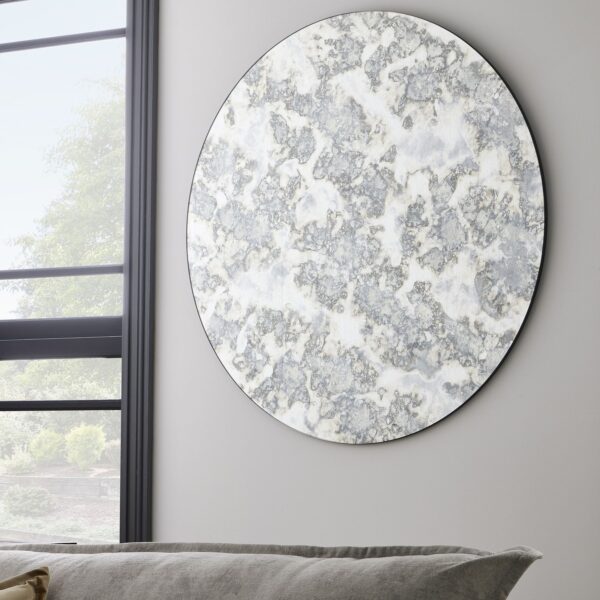 Large Circular Antique Mirror - Image 3
