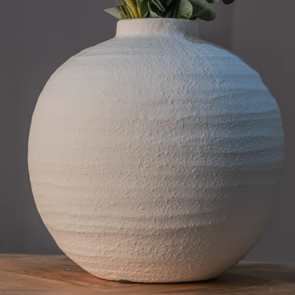 Tiber Large Matt White Ceramic Vase - Image 5