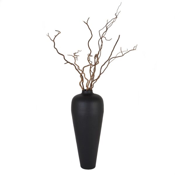 Matt Black Medium Hammered Vase Without Lid - Image 3