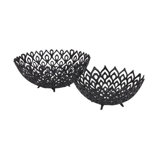 Large Black Cast Lattice Bowl - Image 2