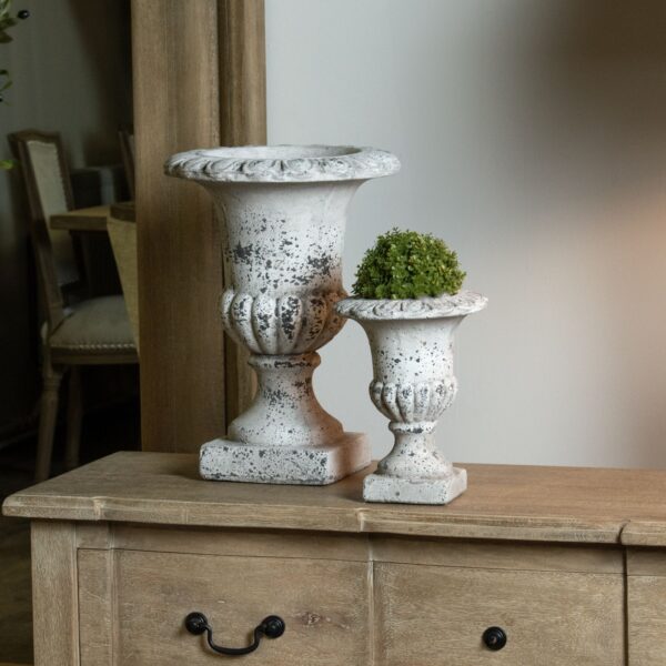 Fluted Stone Ceramic Urn - Image 4