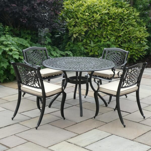 BALLYGOWAN 4-SEAT ROUND SET (H'BRONZE/CREAM)